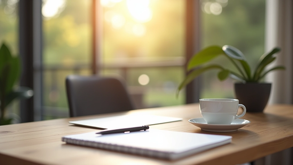 Espace de travail moderne avec ordinateur portable et documents financiers